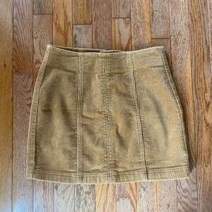 tan camel ribbed corduroy Pacsun mini skirt